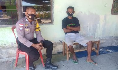 Sambang-Silaturahmi,-Bhabinkamtibmas-Kelurahan-Oetete-Berikan-Himbauan-Pemahaman-Adaptasi-Kebiasaan-Baru