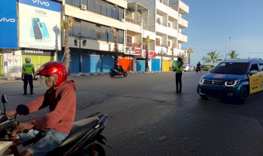 Sat-Lantas-Laksanakan-Giat-Kamsel-tentang-Tertib-Lalin-dan-himbauan-Covid-19.