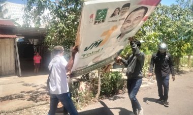 Polresta-Kupang-Kota-Lakukan-Pengamanan-Penertiban-APK-Pemilu