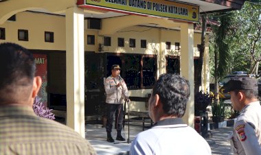 Kapolsek-Akp-Jemy-Noke-Tekankan-Pemberian-Kepastian-Hukum-Bagi-Pelapor,-Saat-Pimpin-Apel-Pagi