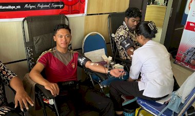Personel-Polresta-Kupang-Kota-Ikut-Donor-Darah,-HUT-Agraria-dan-Tata-Ruang