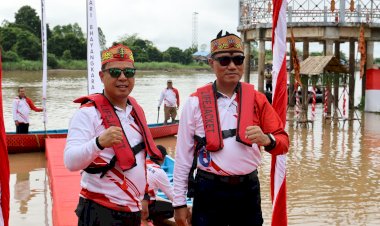 Lomba-Besei-Kambe-di-Polda-Kalteng,-Sarana-Lestarikan-Budaya-Lokal-Dimomentum-Hari-Bhayangkara-ke-79