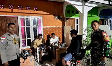 Respon-Aduan-Warga,-Bhabinkamtibmas-Nefonaek,-Babinsa-dan-Ketua-Karang-Taruna-Lakukan-Patroli-Sambang.