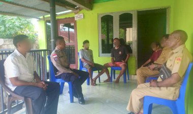 Respon-Cepat-Bhabinkamtibmas-Kelurahan-Oepura-Mediasi-Kasus-Pelemparan-Kaca-Posko-Tagana