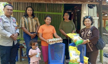 Bhabinkamtibmas-Liliba-dan-Komunitas-RBI-Salurkan-Bantuan-untuk-Korban-Pohon-Tumbang,-Kapolsek-Imbau-Warga-Waspada-Cuaca-Ekstrem.