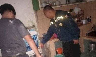 Respon-Cepat-Laporan-Warga,-Bhabinkamtibmas-Kolhua-Tangani-Kejadian-Gas-Meledak-di-BTN-Kolhua.