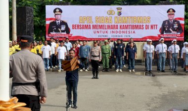 Polresta-Kupang-Kota-Gelar-Apel-Siaga-Kamtibmas,-Libatkan-Elemen-Masyarakat-dan-Organisasi-Kepemudaan.