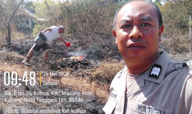Kebakaran-Lahan-Kosong-di-BTN-Kolhua-Berhasil-Dipadamkan,-Kapolsek:-Warga-Jangan-Buang-Puntung-Rokok-dan-Bakar-Sampah-Sembarangan.