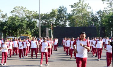 Semarak-Hari-Bhayangkara-ke-80,-Polresta-Kupang-Kota-Gelar-Olahraga-Bersama.