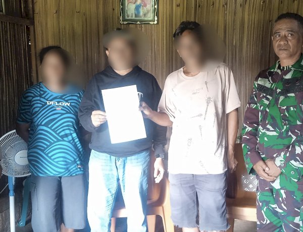 Bhabinkamtibmas Sikumana Jadi Penengah Damai Sengketa Sewa Tanah, Kedua Pihak Sepakat Berdamai Secara Kekeluargaan.