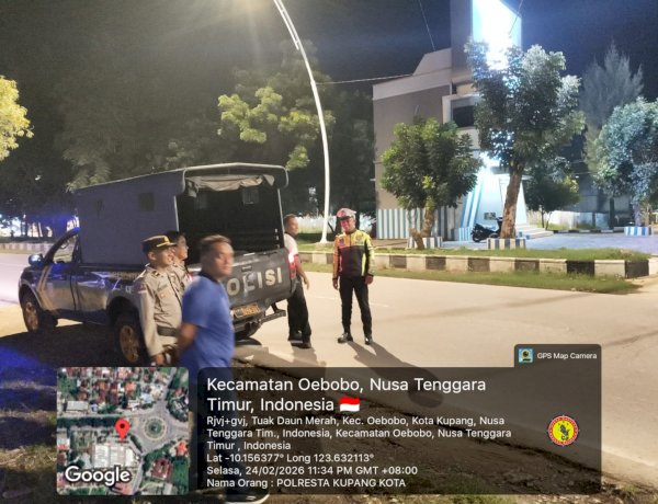 Hadirkan Keamanan Berbasis Data, Polresta Kupang Kota dan Polsek Jajaran Gelar Patroli Cipta Kondisi Bersistem Wasdal Digital.