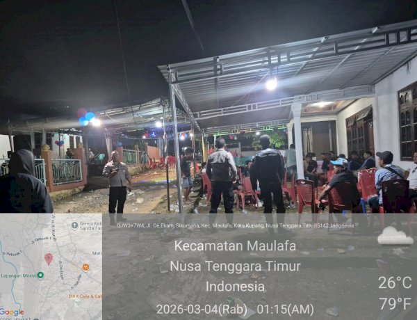 Patroli Cipta Kondisi Dini Hari, Personel Polsek Maulafa Bubarkan Acara Syukuran yang Ganggu Warga.