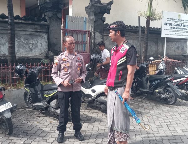 Rangkaian Hari Nyepi, Polsek Kota Lama Amankan Persembahyangan Melasti di Pura Oebanantha.