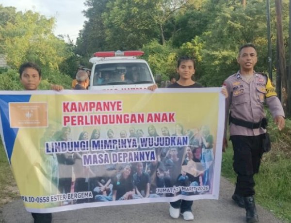 Bhabinkamtibmas Nunbaun Sabu Edukasi Kenakalan Remaja dan Kawal Kampanye Perlindungan Anak