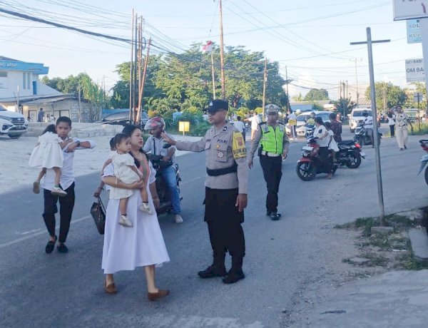 Polsek Maulafa Amankan Ibadah Paskah di Delapan Gereja, Berlangsung Aman dan Lancar.