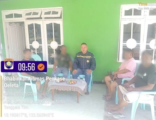 Bhabinkamtibmas Penkase Oeleta Mediasi Perselisihan Warga, Masalah Diselesaikan Secara Kekeluargaan.
