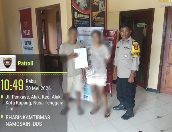 Dipicu Masalah Charger HP, Bhabinkamtibmas Namosain Mediasi Kasus KDRT Pasutri Hingga Sepakat Berdamai di Polsek Alak.