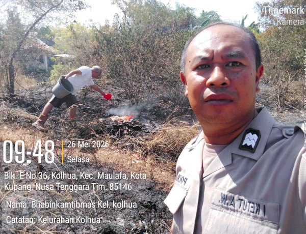Kebakaran Lahan Kosong di BTN Kolhua Berhasil Dipadamkan, Kapolsek: Warga Jangan Buang Puntung Rokok dan Bakar Sampah Sembarangan.