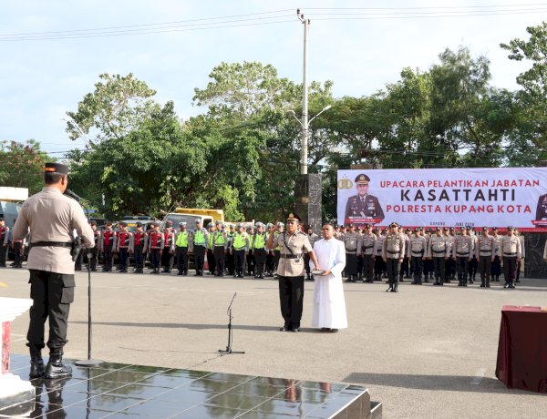 Kapolresta Kupang Kota Pimpin Pelantikan Kasat Tahti, Tekankan Profesionalisme dan Integritas Pengelolaan Tahanan serta Barang Bukti.