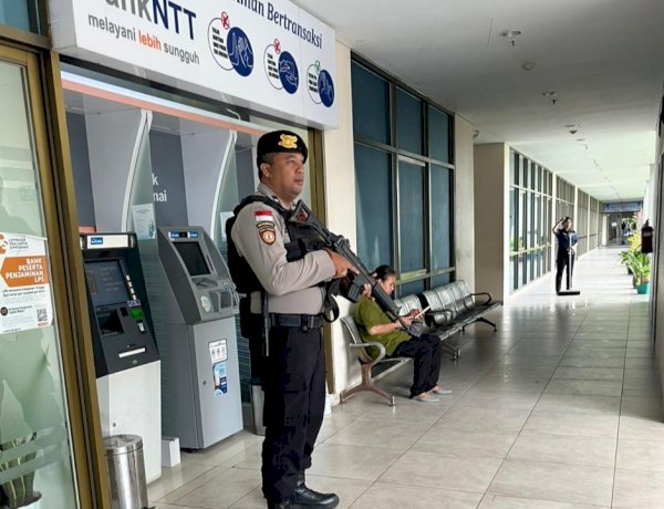 Wujudkan Rasa Aman Bertransaksi, Polresta Kupang Kota Maksimalkan Pengamanan Objek Vital.