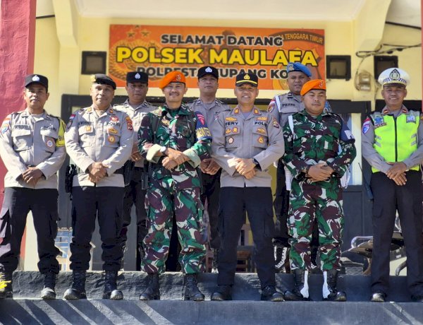 Perkuat Sinergitas TNI-Polri, Kapolsek Maulafa Terima Kunjungan Babinterau dari Kopasgat Kupang.