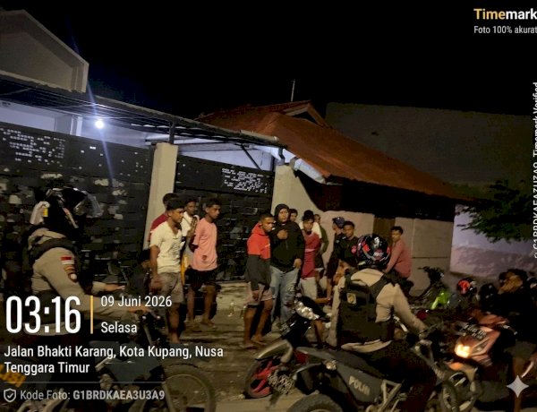 Cegah Gangguan Kamtibmas, Sat Samapta Polresta Kupang Kota Intensifkan Patroli Lampu Biru hingga Subuh.