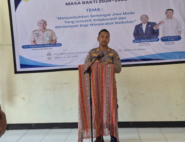 Hadiri Pelantikan Karang Taruna Kelurahan Naikolan, Kapolsek Maulafa Ajak Warga dan Pemuda Jaga Kamtibmas.