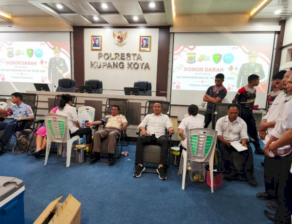 Sambut Hari Bhayangkara ke-80, Polresta Kupang Kota Gelar Donor Darah, Terkumpul 72 Kantong Darah.