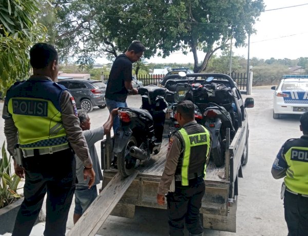 Polsek Alak Tertibkan Aksi Balap Liar di Jalan Yos Sudarso, Tiga Sepeda Motor Diamankan.