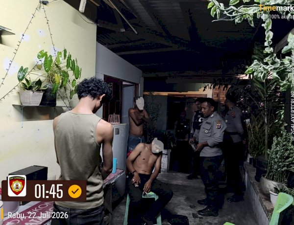 Patroli Lampu Biru Sat Samapta Polresta Kupang Kota Respon Cepat Aduan Warga Soal Pesta Miras dan Musik Keras.