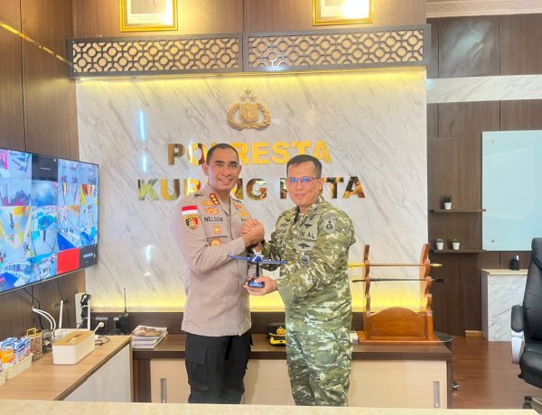 Kapolresta Kupang Kota Terima Silaturahmi Komandan Lanudal, Perkuat Sinergisitas TNI-Polri.