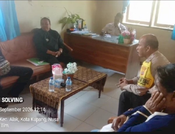 Bhabinkamtibmas Batuplat Bersama Lurah dan Babinsa Mediasi Sengketa Tanah, Kedua Pihak Sepakat Berdamai.