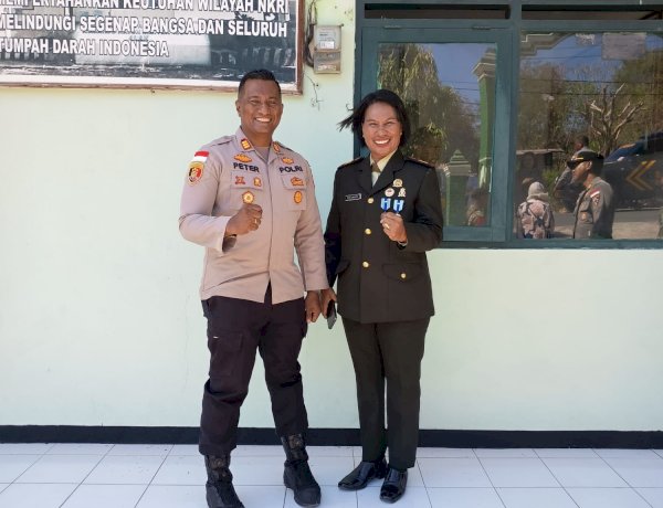 Pererat Soliditas TNI-Polri, Polsek Maulafa Kunjungi Koramil 1604-07/Alak dan Lanud El Tari Kupang di HUT TNI ke-81.