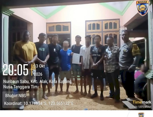 Kedepankan Hati dan Kekeluargaan, Bhabinkamtibmas Nunbaun Sabu Damaikan Perselisihan dan Ajak Remaja Jaga Kamtibmas.