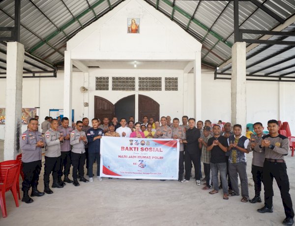 Sambut Hari Jadi ke-75 Humas Polri, Polresta Kupang Kota Hadir Membawa Kepedulian bagi Umat.