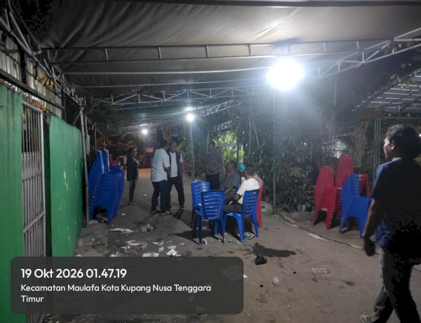 Respon Aduan Warga, Piket Polsek Maulafa Bubarkan Keramaian Pesta di Maulafa.
