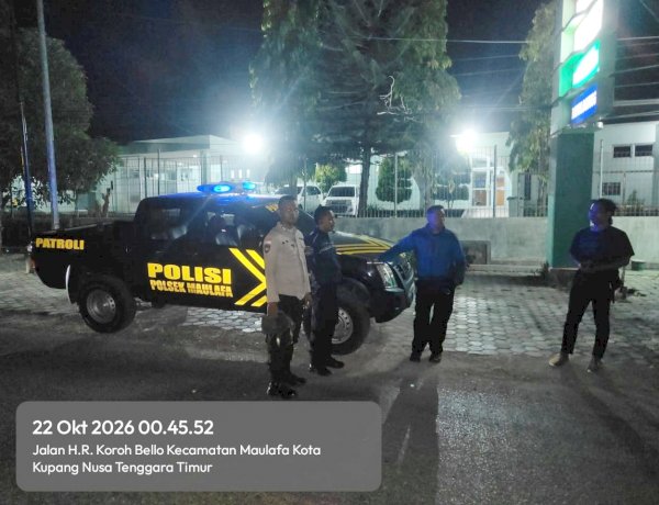 Patroli Lampu Biru Dini Hari Polsek Maulafa Jaga Kamtibmas Wilkum, Tertibkan Pesta yang Ganggu Warga di Bello.