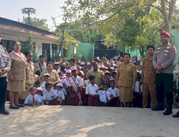Cegah Bullying Sejak Dini, Polsek Kota Raja Tanamkan Pesan Anti-Perundungan kepada Siswa SD Negeri Oebobo 1.