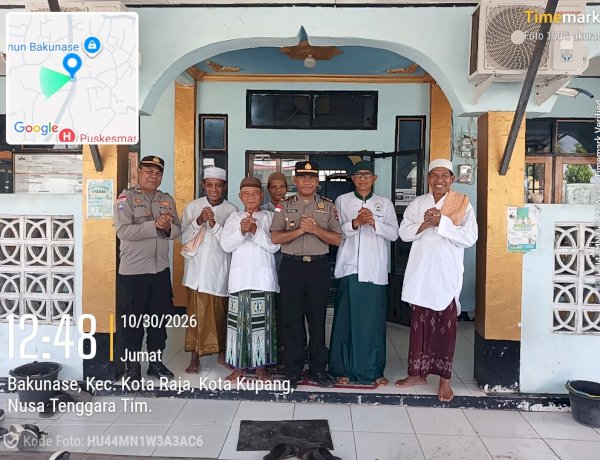 Jumat Keliling di Masjid Baiturrahman Bakunase, Kapolsek Kota Raja Pererat Silaturahmi dan Serap Aspirasi Jamaah.