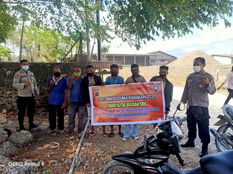 Sat Binmas Polres Kupang Kota Laksanakan OPS Bina Kusuma Ranaka 2021 Pengamanan dan pendisiplinan Pencegahan Penyebaran Covid 19