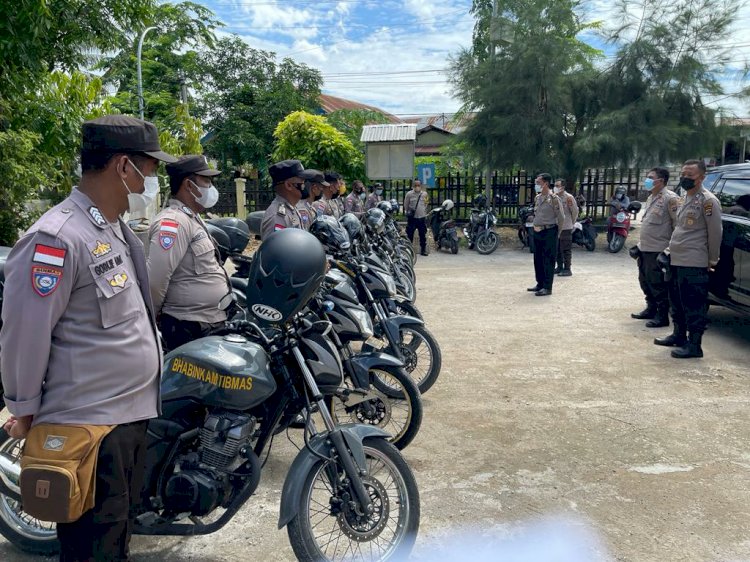 Sat Binmas Polres Kupang Kota Laksanakan Anev Bhabinkamtibmas Di polsek Oebobo