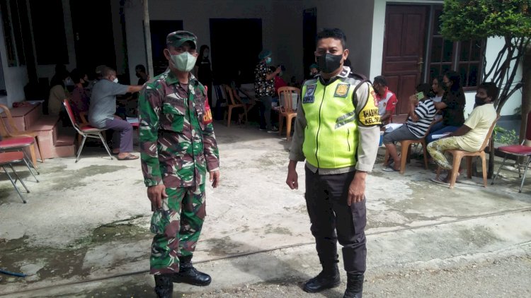 Sinergitas TNI POLRI Menuju Herd Immunity,  Terus Imbau Masyarakat Taat Prokes