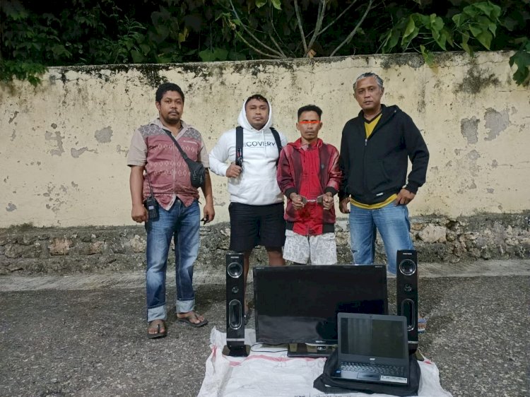 Polresta Kupang Kota Tangkap Tersangka Pencurian Spesialis Pembobol Rumah Kosong.
