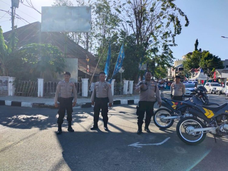 Kasat Samapta Pimpin Pengamanan Kegiatan Napak Tilas dan Puncak Perayaan HUT Jemaat Kota Kupang Ke-408