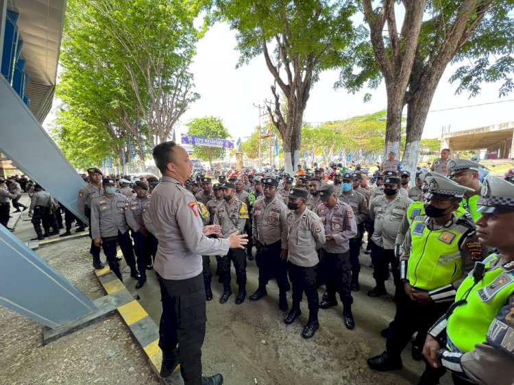 Personel Polresta Kupang Kota Ikut Apel Gelar Pasukan Persiapan Pesparani Tahun 2022
