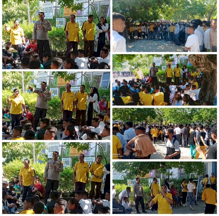 Sambangi SMA Negeri 8 Kupang, Kapolsek Alak Berikan Himbauan Kamtibmas dan Tertib Berlalulintas Bagi Siswa-Siswi
