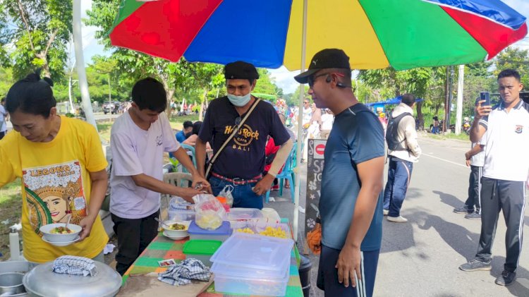 Selain Berolahraga, Kapolresta Kupang Kota Juga Beri Dukungan Bagi Pelaku UMKM.