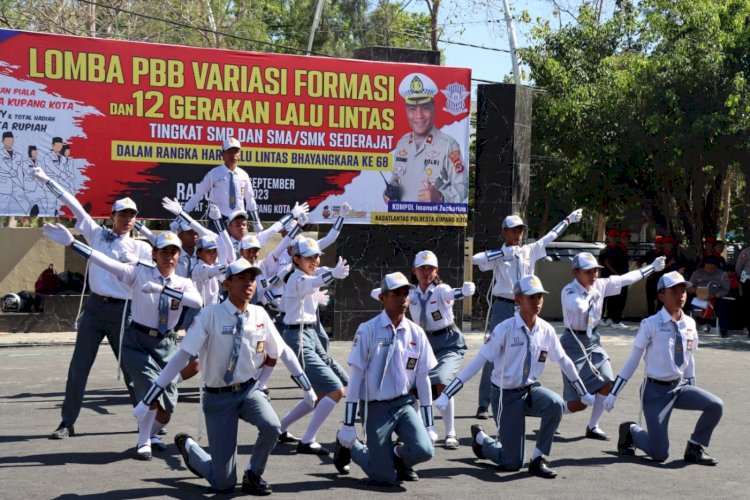 Lomba Variasi PBB dan 12 Gerakan Lantas, Sambut Hari Polantas  Bhayangkara ke-68