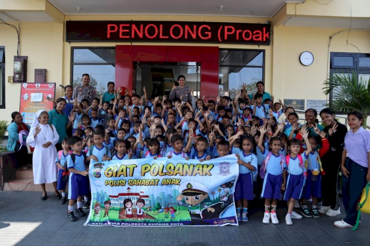 Polisi Sahabat Anak, Polresta Kupang Kota Terima Kunjungan dari Murid-murid TKK St. Maria Assumpta