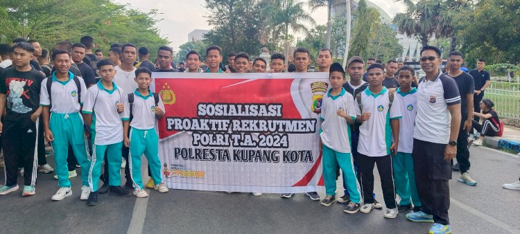 Polresta Kupang Kota Sosialisasi Rekrutmen Proaktif Polri Tahun 2024 di Arena CFD